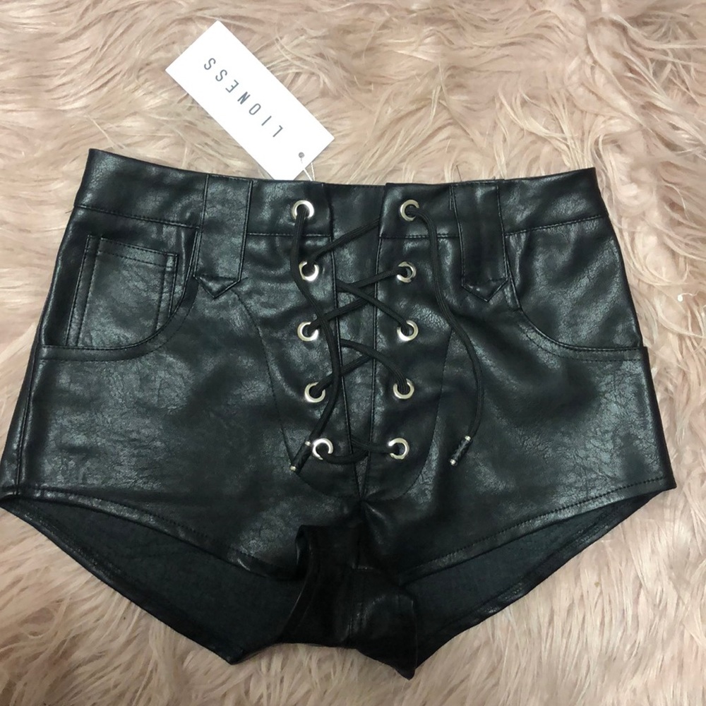 Princess Polly Lioness leather shorts